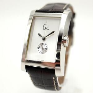 Guess GC Collection Swiss Made Small Seconds 29mm Tank Watch w New Battery